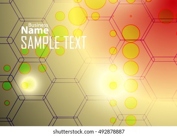 Orange abstract template for card or banner. Metal Background with waves and reflections.