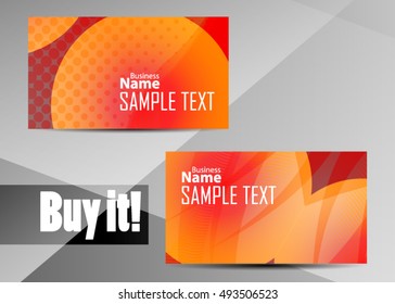 Orange abstract template for card or banner. Metal Background with waves and reflections.