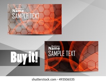 Orange abstract template for card or banner. Metal Background with waves and reflections.