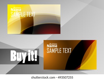 Orange abstract template for card or banner. Metal Background with waves and reflections.