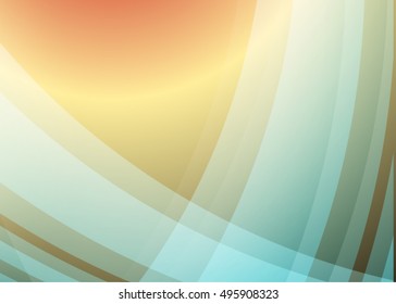 Orange abstract template for card or banner. Metal Background with waves and reflections.