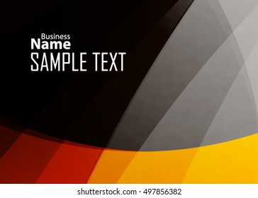 Orange abstract template for card or banner. Metal Background with waves and reflections. Business background, silver, illustration. Illustration of abstract background with a metallic element