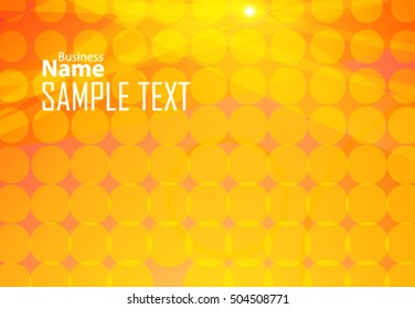 Orange abstract template for card or banner. Metal Background with waves and reflections