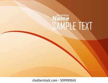 Orange abstract template for card or banner. Metal Background with waves and reflections