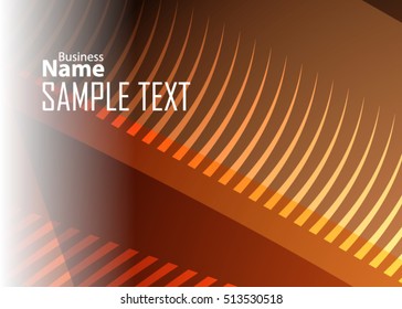 Orange abstract template for card or banner. Metal Background with waves and reflections. Business background, silver, illustration. Illustration of abstract background with a metallic element