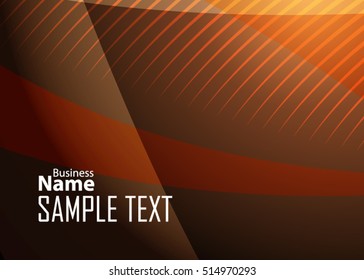 Orange abstract template for card or banner. Metal Background with waves and reflections. Business background, silver, illustration. Illustration of abstract background with a metallic element