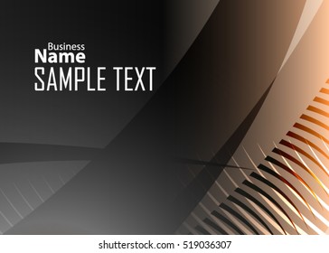 Orange abstract template for card or banner. Metal Background with waves and reflections. Business background, silver, illustration. Illustration of abstract background with a metallic element