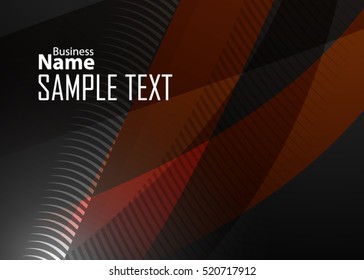 Orange abstract template for card or banner. Metal Background with waves and reflections. Business background, silver, illustration. Illustration of abstract background with a metallic element