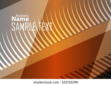Orange abstract template for card or banner. Metal Background with waves and reflections. Business background, silver, illustration. Illustration of abstract background with a metallic element