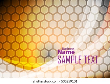 Orange abstract template for card or banner. Metal Background with waves and reflections. Business background, silver, illustration. Illustration of abstract background with a metallic element