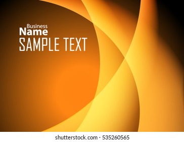 Orange abstract template for card or banner. Metal Background with waves and reflections. Business background. Illustration of abstract background with a metallic element