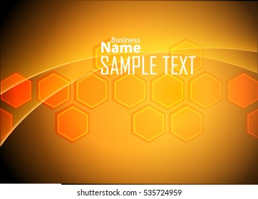 Orange abstract template for card or banner. Metal Background with waves and reflections. Business background. Illustration of abstract background with a metallic element