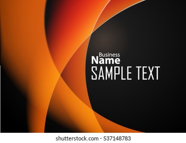 Orange abstract template for card or banner. Metal Background with waves and reflections. Business background, Illustration of abstract background with a metallic element