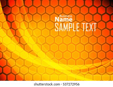 Orange abstract template for card or banner. Metal Background with waves and reflections. Business background,. Illustration of abstract background with a metallic element