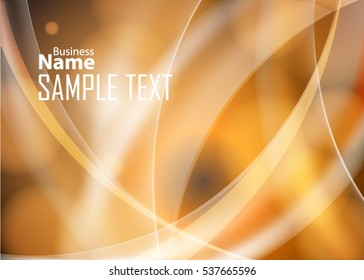 Orange abstract template for card or banner. Metal Background with waves and reflections. Business background,. Illustration of abstract background with a metallic element