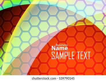 Orange abstract template for card or banner. Metal Background with waves and reflections. Business background, silver, illustration. Illustration of abstract background with a metallic element