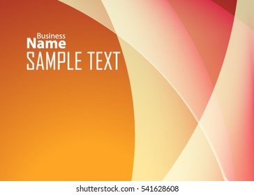 Orange abstract template for card or banner. Metal Background with waves and reflections. Business background, silver, illustration. Illustration of abstract background with a metallic element