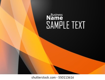 Orange abstract template for card or banner. Metal Background with waves and reflections. Business background, Illustration of abstract background with a metallic element