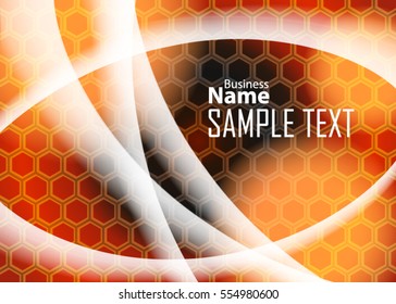 Orange abstract template for card or banner. Metal Background with waves and reflections. Business background, silver, illustration. Illustration of abstract background with a metallic element