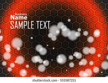 Orange abstract template for card or banner. Metal Background with waves and reflections. Business background, silver, illustration. Illustration of abstract background with a metallic element