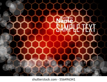 Orange abstract template for card or banner. Metal Background with waves and reflections. Business background, Illustration of abstract background with a metallic element
