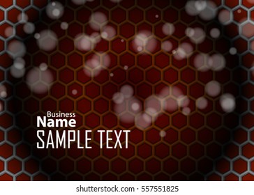 Orange abstract template for card or banner. Metal Background with waves and reflections. Business background, silver, illustration. Illustration of abstract background with a metallic element