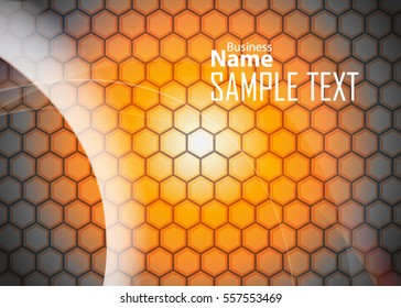 Orange abstract template for card or banner. Metal Background with waves and reflections. Business background, silver, illustration. Illustration of abstract background with a metallic element