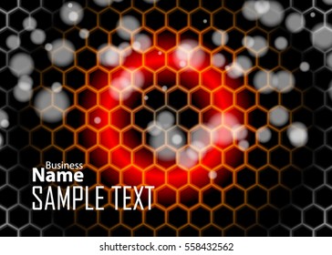 Orange abstract template for card or banner. Metal Background with waves and reflections. Business background, silver, illustration. Illustration of abstract background with a metallic element