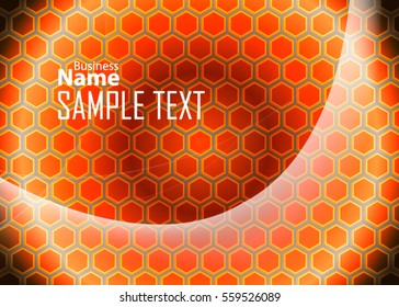 Orange abstract template for card or banner. Metal Background with waves and reflections. Business background, silver, illustration. Illustration of abstract background with a metallic element