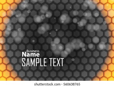 Orange abstract template for card or banner. Metal Background with waves and reflections. Business background, silver, illustration. Illustration of abstract background with a metallic element