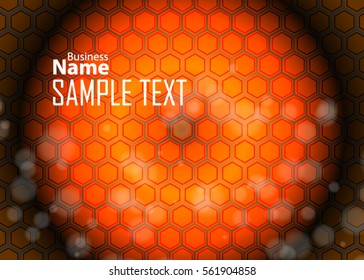 Orange abstract template for card or banner. Metal Background with waves and reflections. Business background, silver, illustration. Illustration of abstract background with a metallic element
