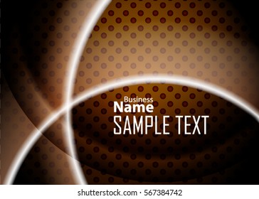 Orange abstract template for card or banner. Metal Background with waves and reflections. Business background, Illustration of abstract background with a metallic element