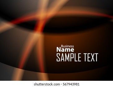 Orange abstract template for card or banner. Metal Background with waves and reflections. Business background, silver, illustration. Illustration of abstract background with a metallic element