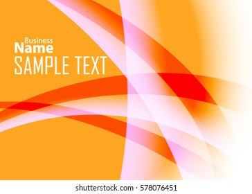 Orange abstract template for card or banner. Metal Background with waves and reflections. Business background, silver, illustration. Illustration of abstract background with a metallic element