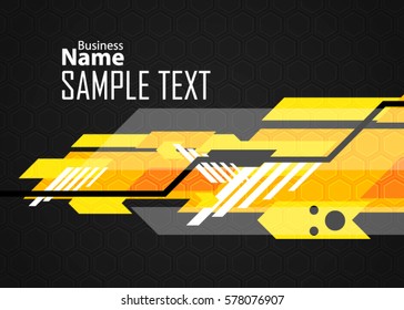 Orange abstract template for card or banner. Metal Background with waves and reflections. Business background, silver, illustration. Illustration of abstract background with a metallic element
