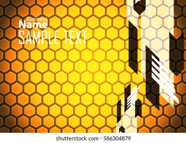 Orange abstract template for card or banner. Metal Background with waves and reflections. Business background. Illustration of abstract background with a metallic element