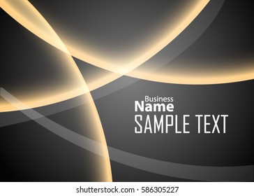 Orange abstract template for card or banner. Metal Background with waves and reflections. Business background. Illustration of abstract background with a metallic element