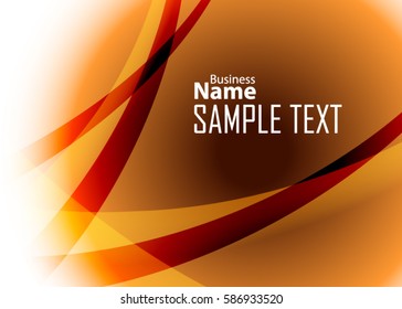 Orange abstract template for card or banner. Metal Background with waves and reflections. Business background. Illustration of abstract background with a metallic element