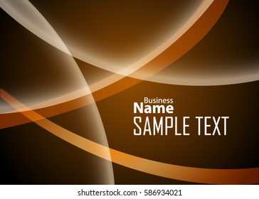 Orange abstract template for card or banner. Metal Background with waves and reflections. Business background. Illustration of abstract background with a metallic element