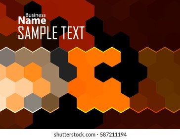 Orange abstract template for card or banner. Metal Background with waves and reflections. Business background. Illustration of abstract background with a metallic element