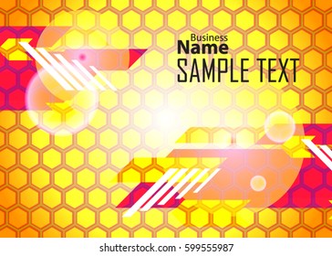 Orange abstract template for card or banner. Metal Background with waves and reflections. Business background, silver, illustration. Illustration of abstract background with a metallic element