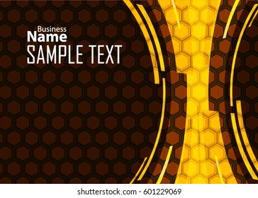 Orange abstract template for card or banner. Metal Background with waves and reflections. Business background, silver, illustration. Illustration of abstract background with a metallic element