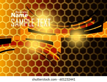 Orange abstract template for card or banner. Metal Background with waves and reflections. Business background, silver, illustration. Illustration of abstract background with a metallic element