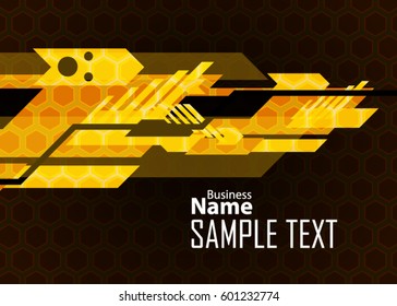 Orange abstract template for card or banner. Metal Background with waves and reflections. Business background, silver, illustration. Illustration of abstract background with a metallic element