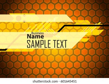 Orange abstract template for card or banner. Metal Background with waves and reflections. Business background, silver, illustration. Illustration of abstract background with a metallic element 
