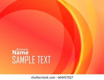 Orange abstract template for card or banner. Metal Background with waves and reflections. Business background, silver, illustration. Illustration of abstract background with a metallic element