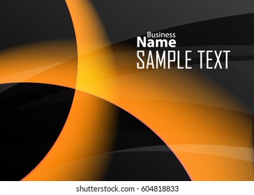 Orange abstract template for card or banner. Metal Background with waves and reflections. Business background, silver, illustration. Illustration of abstract background with a metallic element