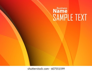 Orange abstract template for card or banner. Metal Background with waves and reflections. Business background, silver, illustration. Illustration of abstract background with a metallic element