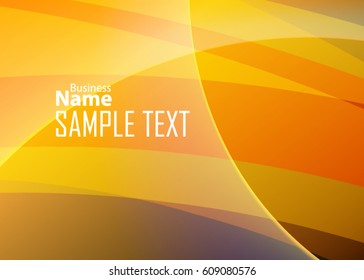 Orange abstract template for card or banner. Metal Background with waves and reflections. Business background, silver, illustration. Illustration of abstract background with a metallic element