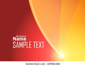 Orange abstract template for card or banner. Metal Background with waves and reflections. Business background, silver, illustration. Illustration of abstract background with a metallic element